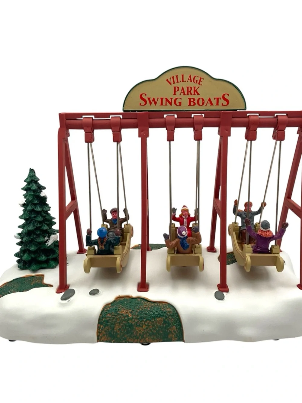 Lemax Village Park Swing Boats Holiday Village Accent - For Parts, Not Working